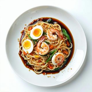 Spaghetti di riso alla piastra