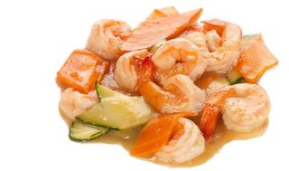 430 Gamberi saltato con verdure