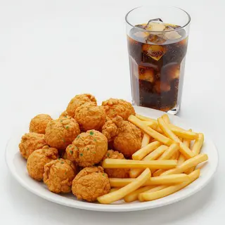 Menú de pop corn de pollo ración