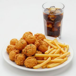 Menú de pop corn de pollo ración