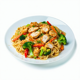 Wok Fideos De Arroz Con Pollo