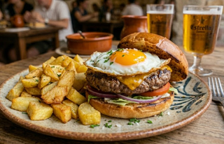 Plato Combinado De Hamburguesa De Ternera