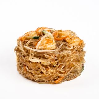 Spaghetti di soia con pesce