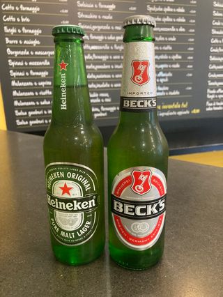 Birra in bottiglia 33 cl beck’s, heineken, moretti