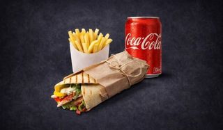 Kebab de Frango + 1 Coca-Cola + 1 Batata Frita