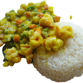Gambas con curry
