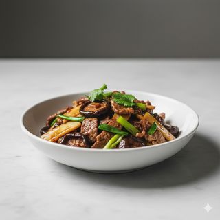 49-Manzo con funghi cinesi e bambù 