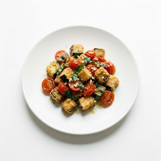 Melanzane fritte con pomodorini
