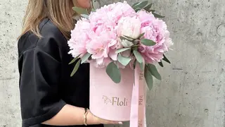 Flowerbox Peonia i Eukalptus - 7 szt