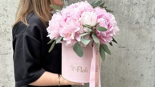 Flowerbox Peonia i Eukalptus - 7 szt