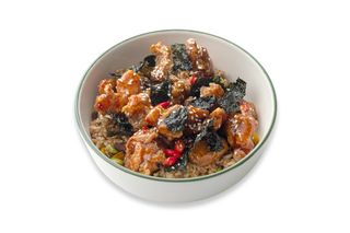 Рис с овощами  и курицей в глазури 