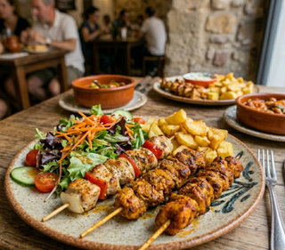 Plato Combinado De Pinchos De Pollo Morunos (3 Uds.)