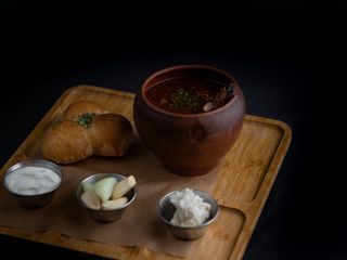 Борщ з копченим ребром/Borscht with smoked ribs (400g)