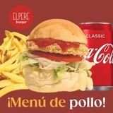 BURGER DE POLLO + PATATAS + BEBIDA