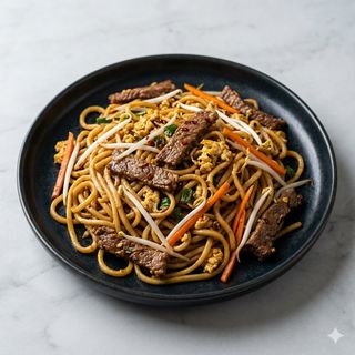 106 Spaghetti di riso saltati con manzo