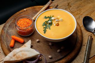 Гарбузовий крем суп з сиром Дор Блю