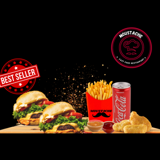 2 Cheese burger+ 1 Frites + 1coca Cola + 4 Nuggets offertes
