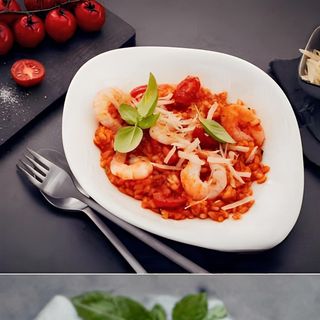 Pomodoro e gamberetti