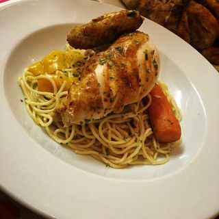 Spaghetti Aux Poulet Rôti