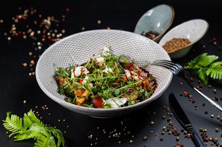 Салат с баклажанами и творожным сыром