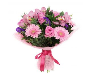 Bukiet Różowe Szczęście 7 kwiatów