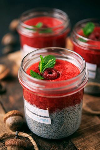 Deser Chia z malinami Bez laktozy