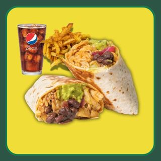 Tmx chipotle + Patatas caseras con sazón o Nachos con Queso + Bebida