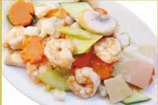 162. Gamberetti con verdure