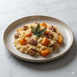 Risotto zucca e salsiccia