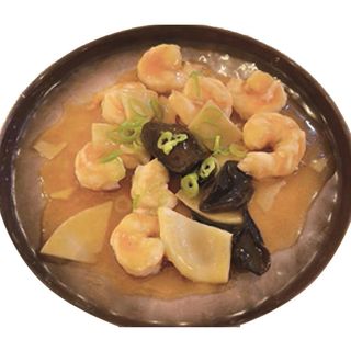 Gamberi funghi e bambù