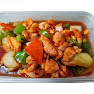 pollo con salsa picante