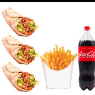 Oferta 7 —- 3 durum  con patata y bebida 2 litro gratis