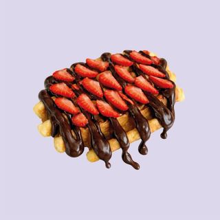 Gofre con chocolate y fruta