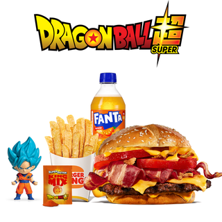 Menu Duo Bacon Cheddar Super Saiyan Grande Com Figura