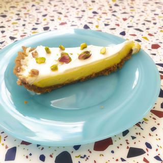 Tarta de mango y pistacho