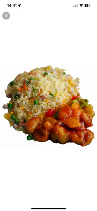 Arroz con cerdo agridulce