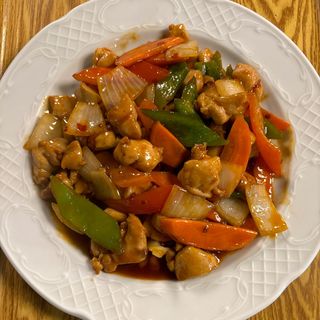 Pollo con salsa picante