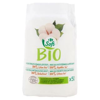 Discos Desmaquillantes Suaves Avalados Carrefour Bio 50 Uds.