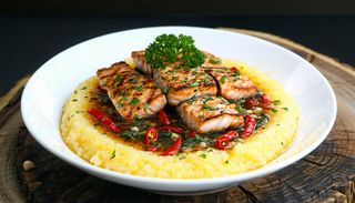 Saramura de pastrav cu mamaliga