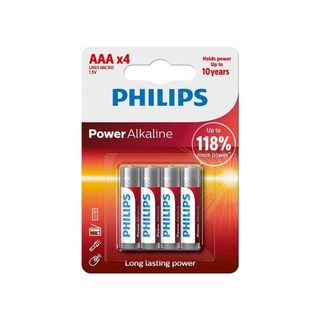 Pilhas Philips AAA LR03 1,5V 4Un.