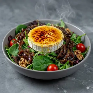 Ensalada De Queso De Cabra Con Cebolla Caramelizada