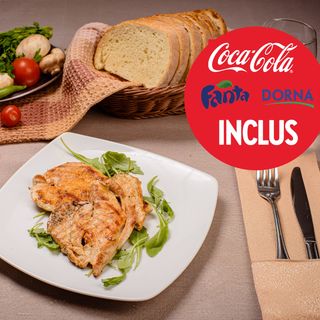 Combo: Piept de pui la grătar + Cartofi prăjiți + Cola ZERO/Cola/Fanta