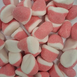 Besos de fresa bicolor - por 100 gramos