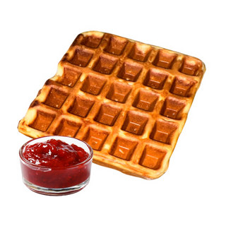 Бельгийские вафли с сахарной пудрой и топпингом в ассортименте