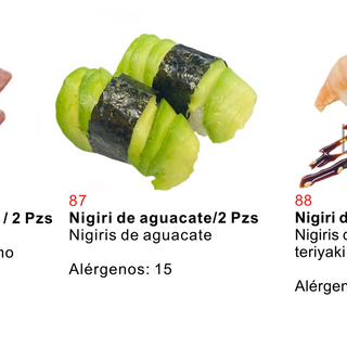 87 Nigiri de aguacate 2pzs