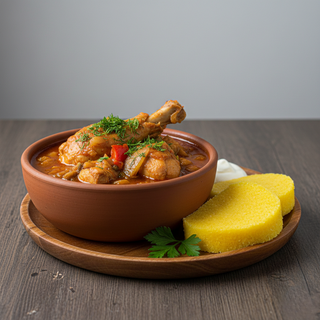 Tocanita de pui cu mamaliguta