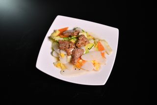 47. Gnocchi di riso con verdure e vitello