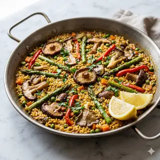 Paella De Verdures Amb Bolets
