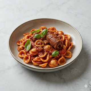 Orecchiette, ragù con braciola