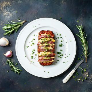 Polpettone di carne di prosciutto e formaggio